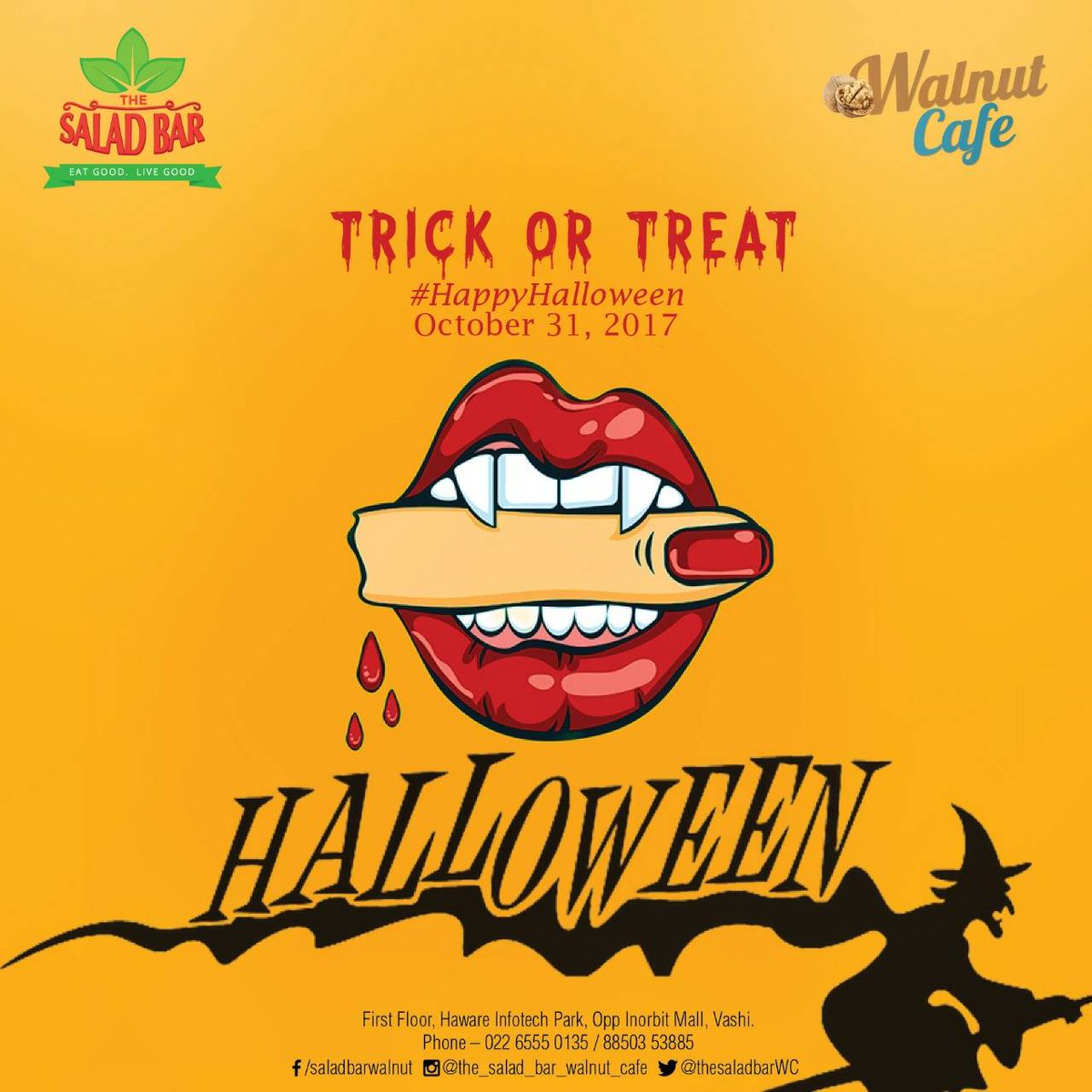 thesaladbarWC's tweet photo. #HappyHalloween #Halloween2017  #AtWalnutCafe #AtTheSaladBar 

https://t.co/pOCoTPBQx6 https://t.co/hpyuZhDwXW