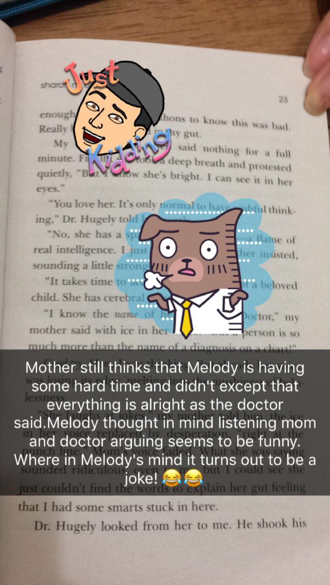 ElliotXD7's tweet photo. Below are a few of my book snaps that I complete on the book #Outofmymind by @sharonmdraper, which is awesome! @ms_marcum #BookSnaps #KAStw https://t.co/gEsUX2ALz9