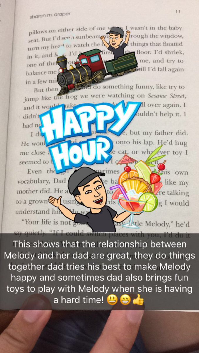 ElliotXD7's tweet photo. Below are a few of my book snaps that I complete on the book #Outofmymind by @sharonmdraper, which is awesome! @ms_marcum #BookSnaps #KAStw https://t.co/gEsUX2ALz9