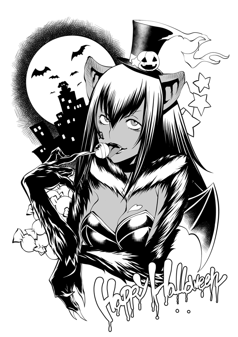 隅田かずあさ キリングバイツ 直筆サイン色紙 イラスト トリックオアトリート！ 今日はハロウィン♪ 隅田かずあさ先生から