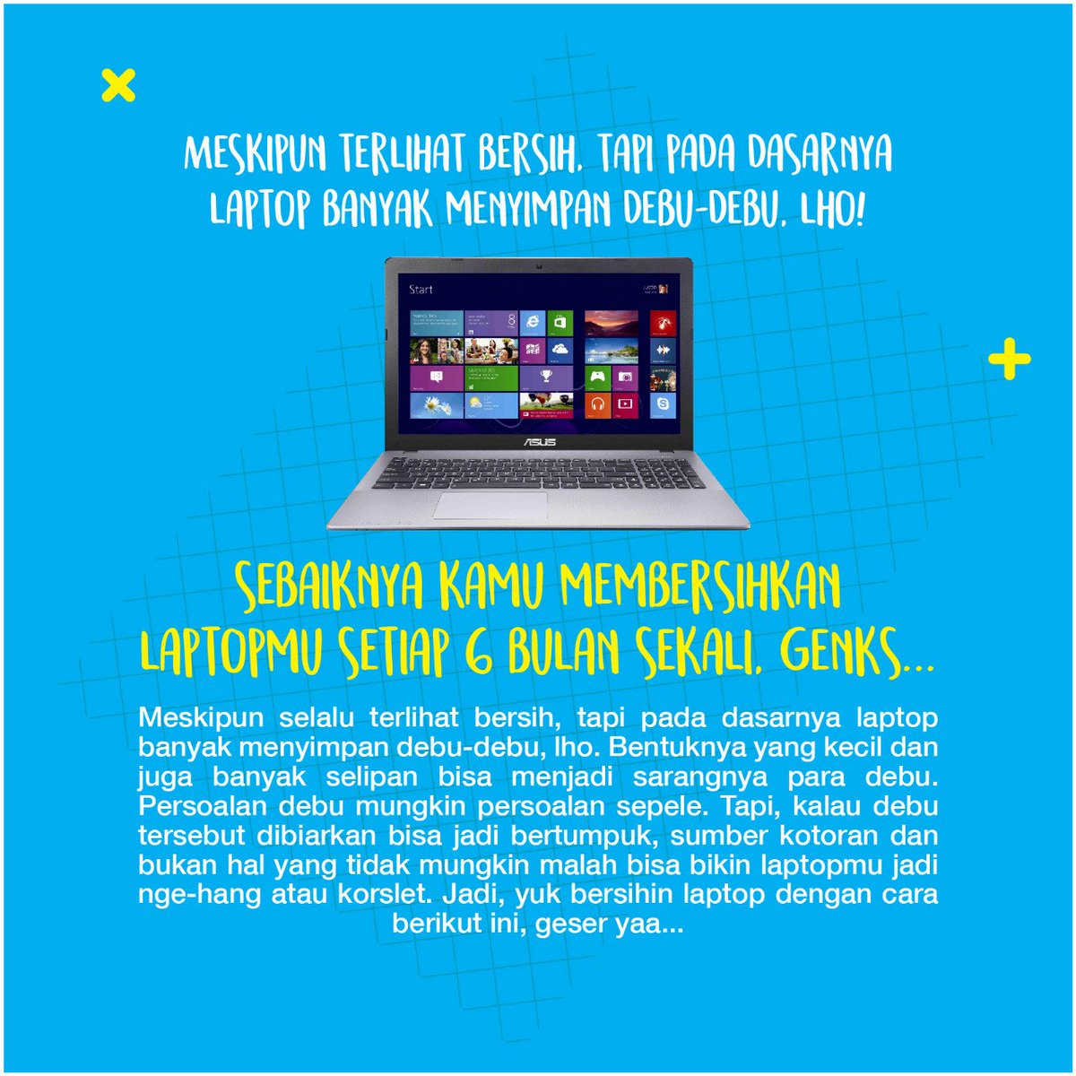 JNE_ID's tweet photo. Meskipun terlihat bersih, pada dasarnya Laptop banyak menyimpan debu loh ! Yuk simak #TipsJNE  dalam membersihkan Laptop.
Semoga bermanfaat. https://t.co/8DxLMaXYwy