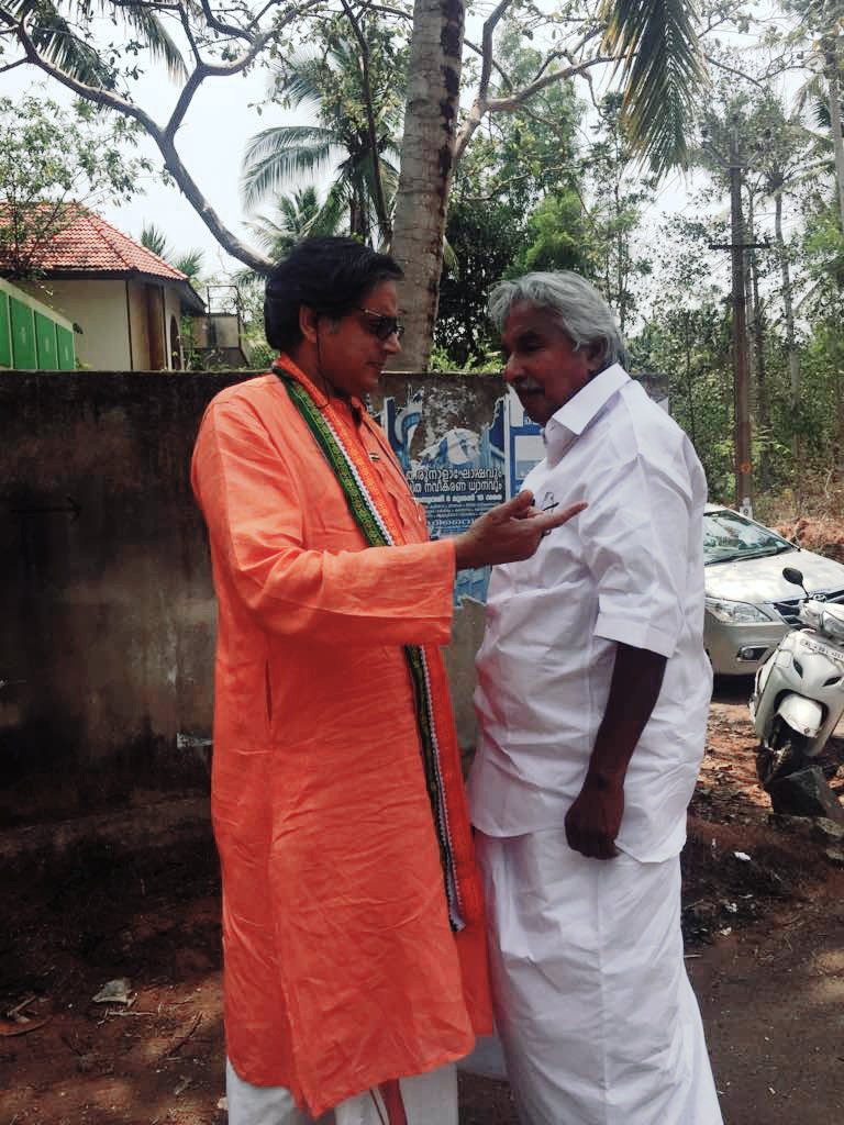 ShashiTharoor's tweet photo. Happy birthday @Oommen_Chandy! May you enjoy long&amp;productive years in the service of the party! https://t.co/r3moaXQR3k