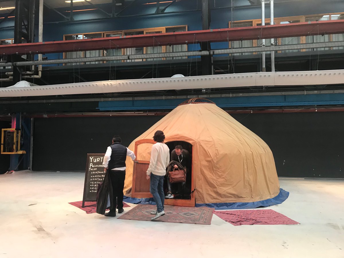 FramelessVR's tweet photo. Philosophising #VR in a Yurt at #VRDays. First person to join my session was was Celmuun Dawcharbajar from Mongolia 🙏 https://t.co/8LGP7VbBUa