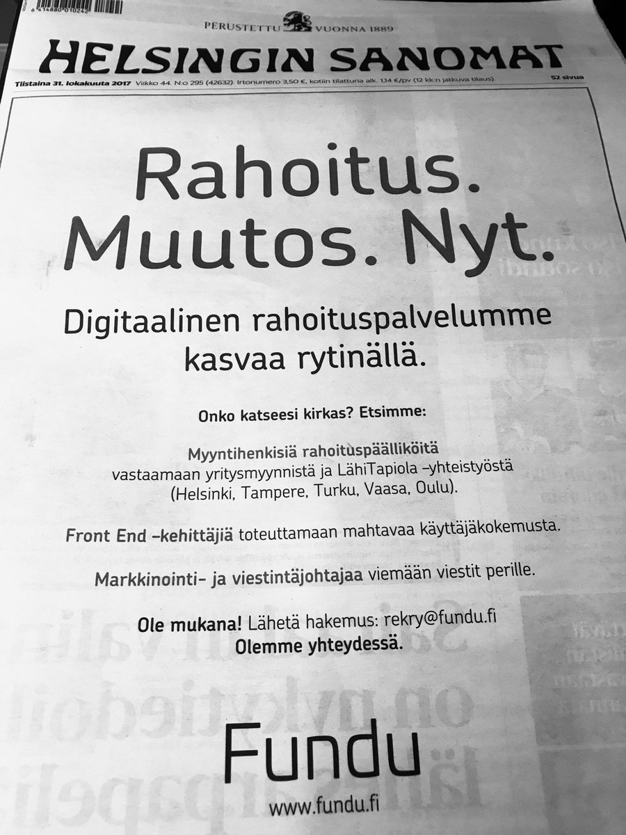 Neljän vuoden ahkera työ mahdollistaa kasvun. Tule meille!  #yritysrahoitus #rekry