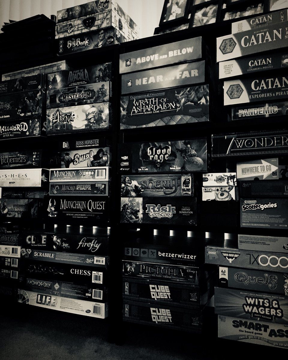 xRAMBOxANNx's tweet photo. I love board games! They give me such joy. #notevenallofthem #tabletoplife #boardgamehoard #collection #obsessed https://t.co/gr8vKFdWOo