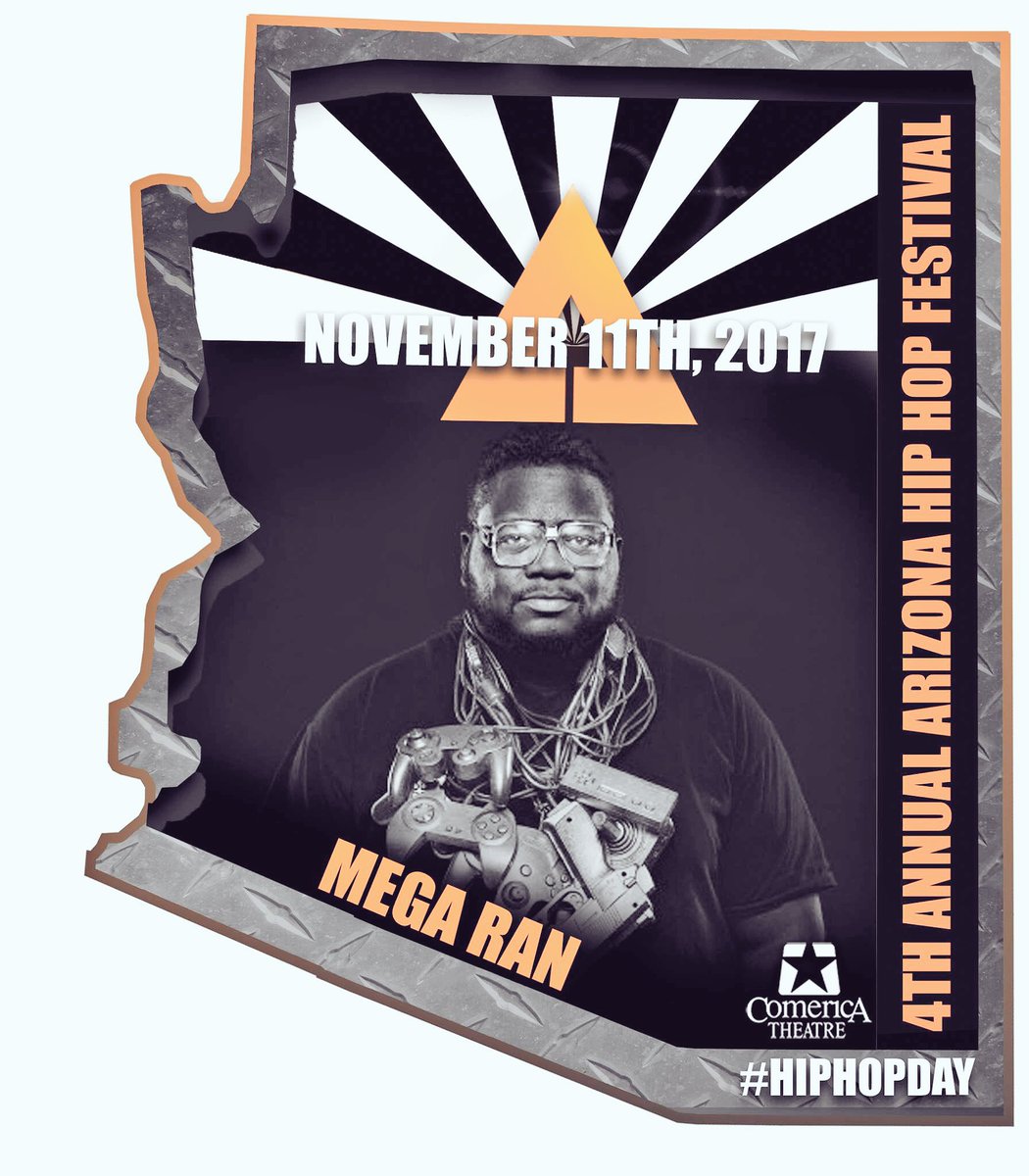MegaRan's tweet photo. Last #PHX show of the yr is the Arizona Hip Hop Festival - get tix here and get an exclusive poster on site! https://t.co/OwTxlftgYy RT https://t.co/tLWXfsNruN