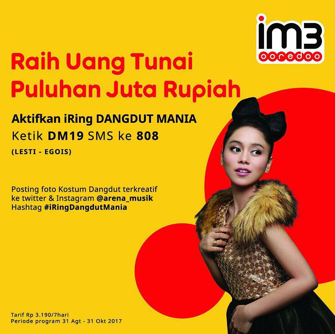 Buruan kirim foto kamu dengan kostum dangdut untuk Raih Uang Tunai Jutaan Rupiah dari aku! <a href="/arena_musik/">Indosat Nadaku 808</a> #iRingDangdutMania
