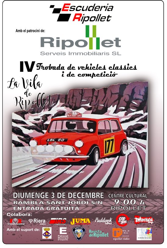 RipolletComp's tweet image. El día 3 de diciembre os esperamos a todos, tendremos sorteos, stands,  concurso chica pin-up, servicio de bar, obsequio para participante