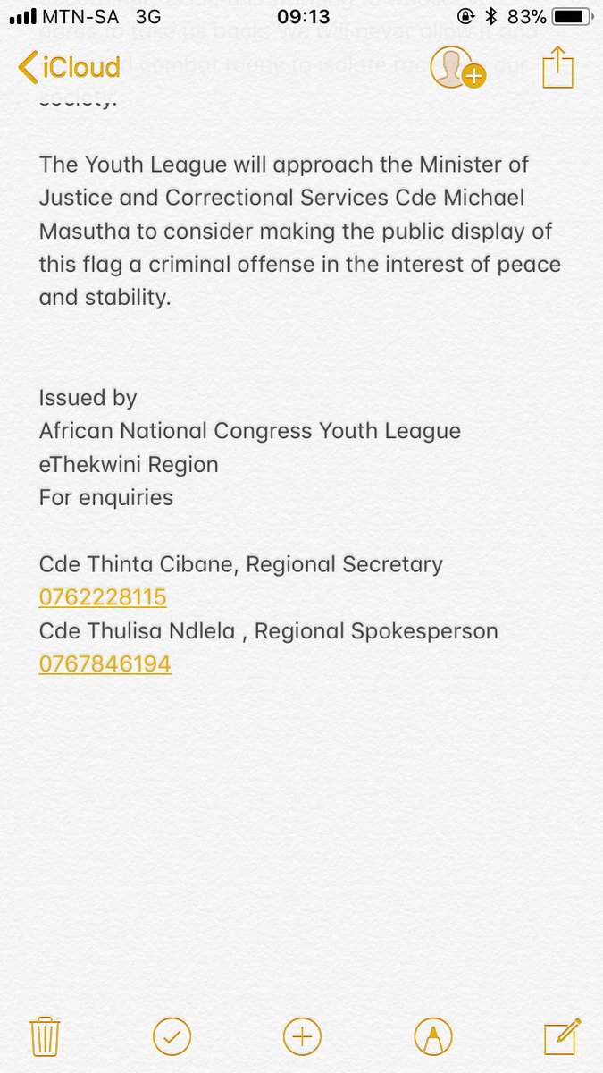 ANCYL_eThekwini's tweet photo. The use of the old apartheid flag is treason... #ANCYLStatement #OldFlagMustFall https://t.co/97m5XI3CoI