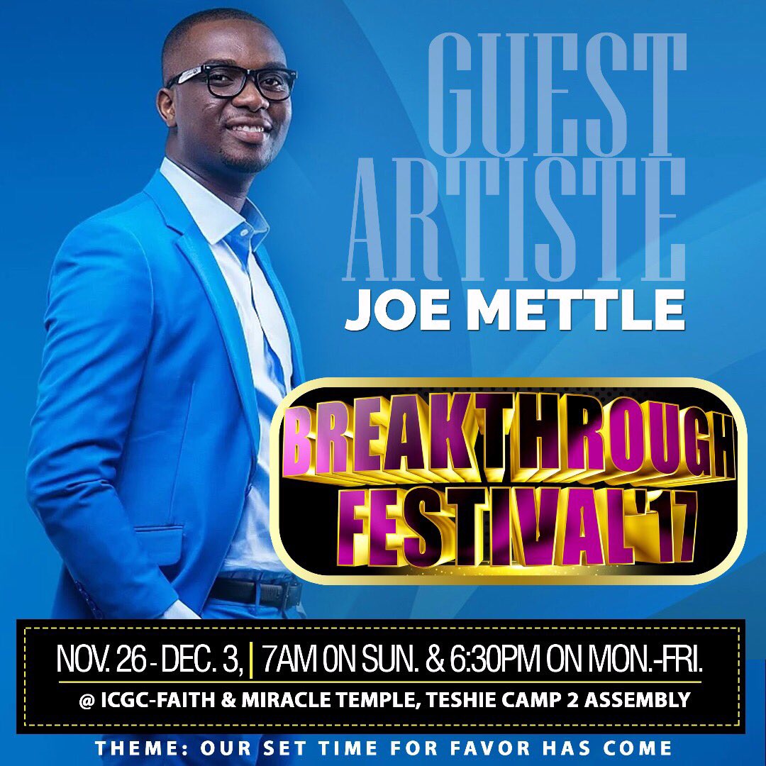 icgcfmt's tweet photo. #BTF2017 @EugeneZuta  @jmettle .A festival of breakthroughs don't miss this Beloved . https://t.co/MCuwH6QoeJ