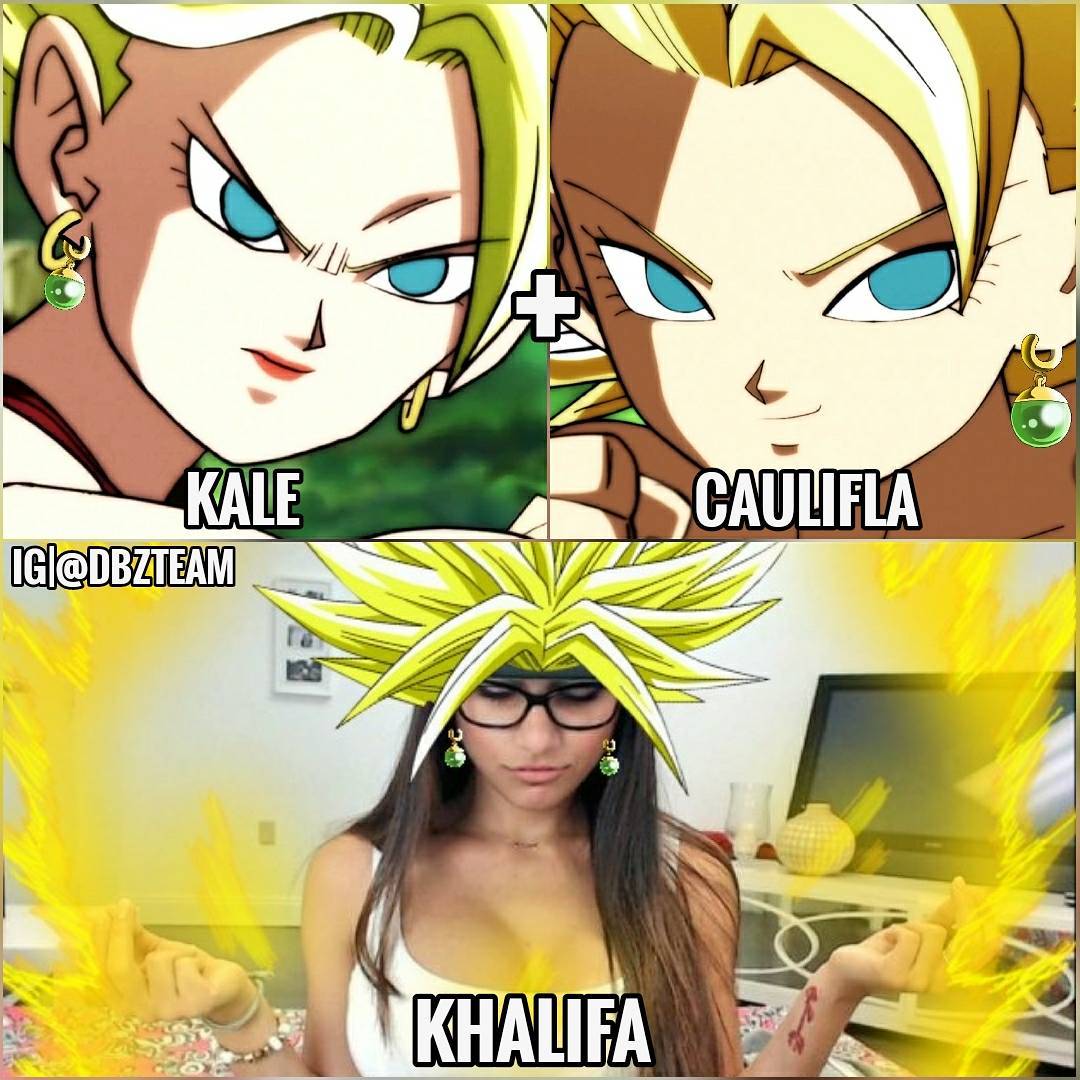 eugoku's tweet photo. Kale + Caulifla = Mia Khalifa https://t.co/yz6FHA5nkO