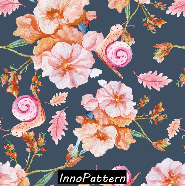 InnoPattern's tweet image. Brand new pattern design: #Flower design
Snails walking in the #florals
Like and share it
