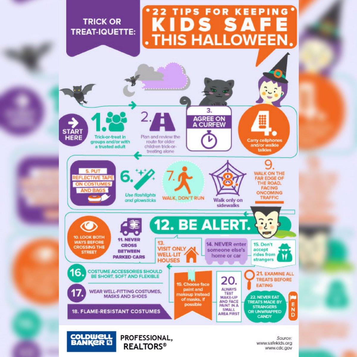 CBProRealtors's tweet photo. Happy Halloween! 👻 🎃 🦇 

Check out these tips to keep your little ghouls and goblins safe while #TrickOrTreating tonight. https://t.co/Juv4AQlMDL