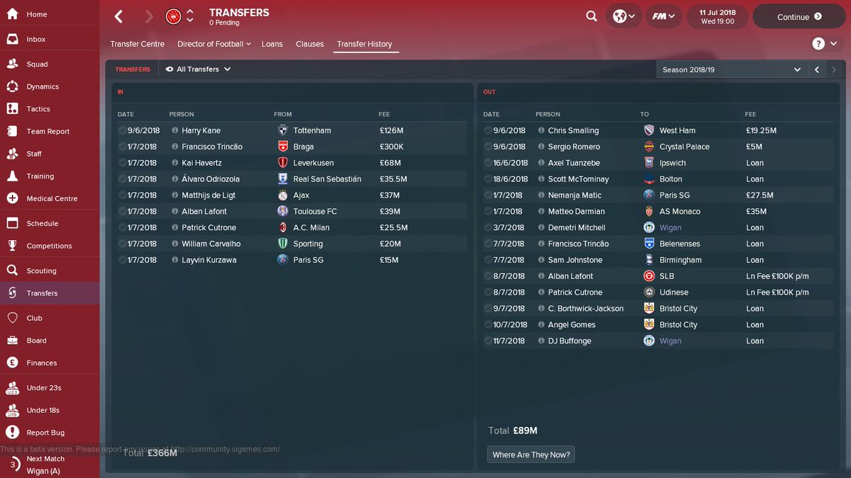 StephenJQuick's tweet photo. @FootballManager 1st Man Utd Season Done. 1st in the league and won the Champions League! Changes Coming!
#FM18 #FMBeta #FMSave #FMlife https://t.co/p4yw7SDdKO