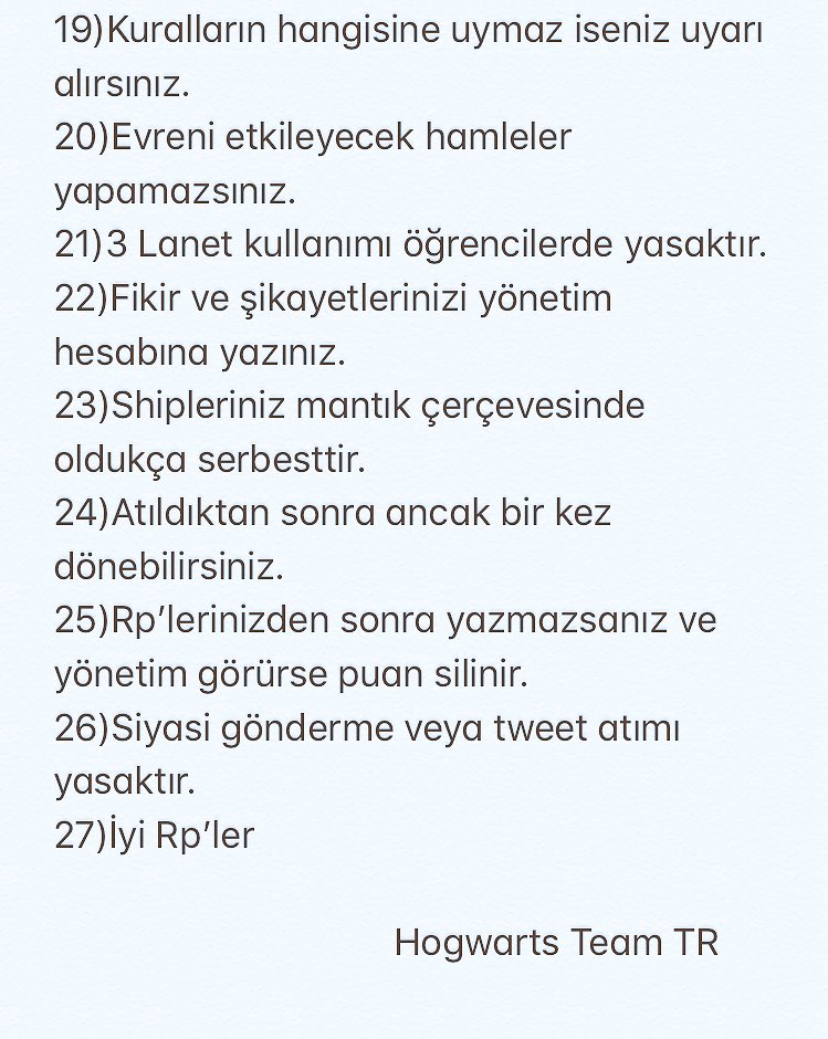 HogwartsTeamTR's tweet photo. Hogwarts Team Turkey Kuralları https://t.co/tSOCGiw4PA