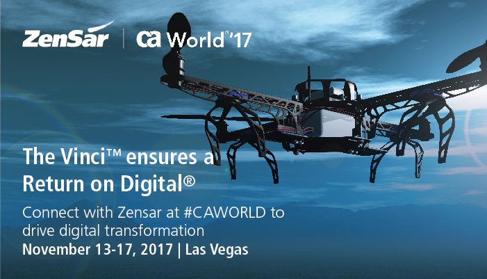 ZensarSA's tweet photo. The Vinci™ ensures a Return on Digital®! Meet us at #CAWORLD '17 to know more https://t.co/d3MK7YzItY https://t.co/5slQFWv0db
