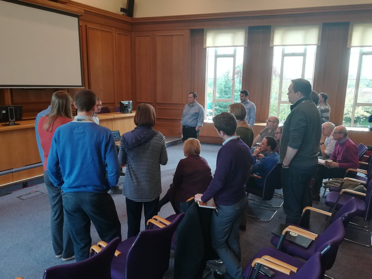 geosmiles's tweet photo. #projectorfail so crowding around the laptop. #qgisuk https://t.co/nCMQUMYF69