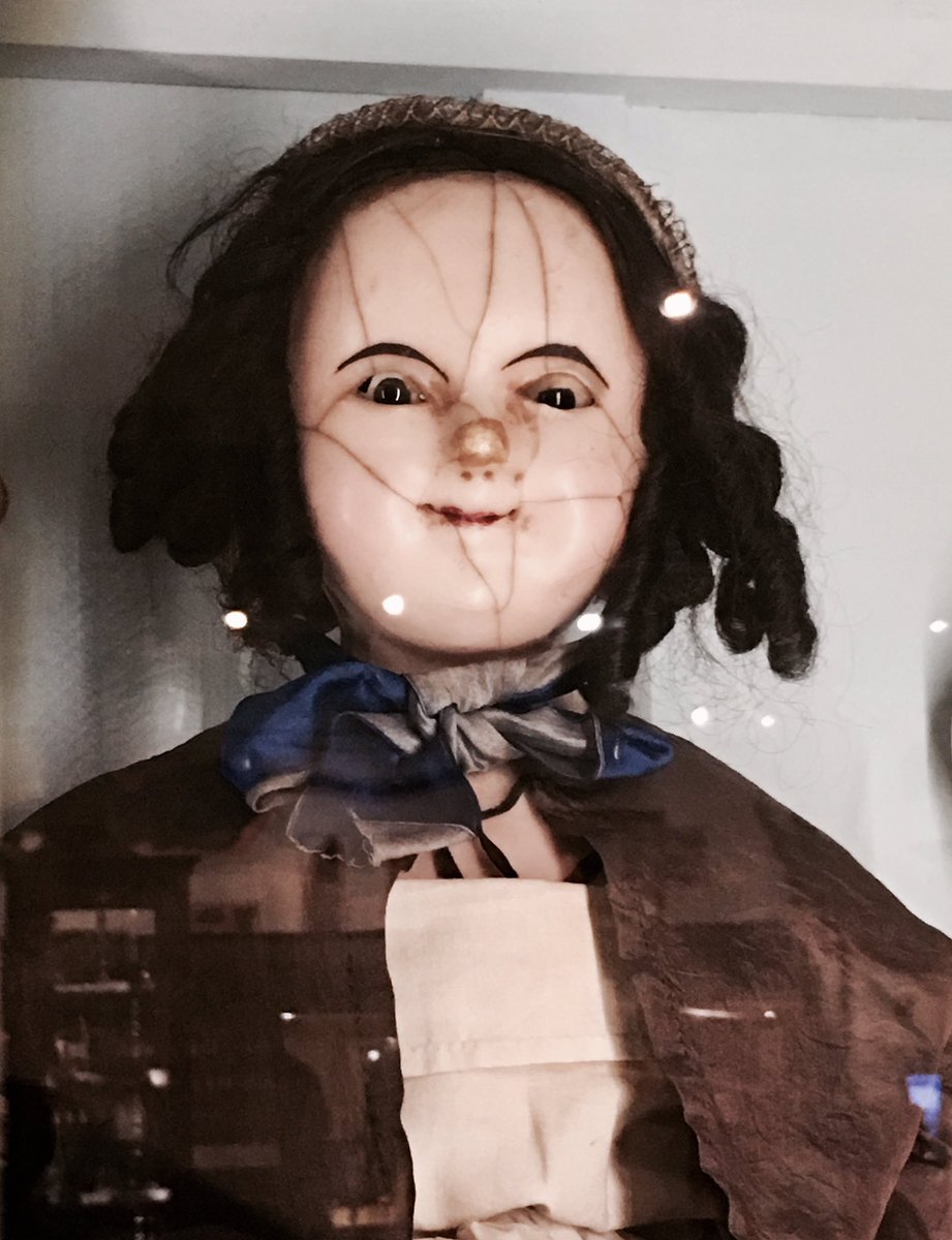 LauraMalpas1's tweet photo. Spooky wax #VictorianDoll Love the mad eyes! @WhitbyMuseum #Halloween2017 #GothicWhitby https://t.co/5khb62OxUT