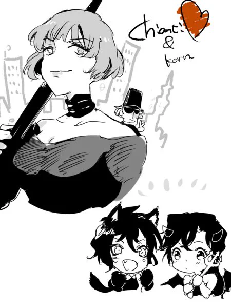 タグ構って下さってありがとうございます～!そういえばキャンティまともに描いたことなかったです!(小さくしかかいたことなかった…)
右下のは余ったのでらくがきました。 