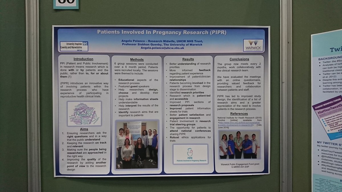 angelapolanco16's tweet photo. @s_quenby @UHCW_RandD #PIPR promoting research, putting patients inside the discussions #rcmconf17 #number60 https://t.co/G0OjuKBg4s
