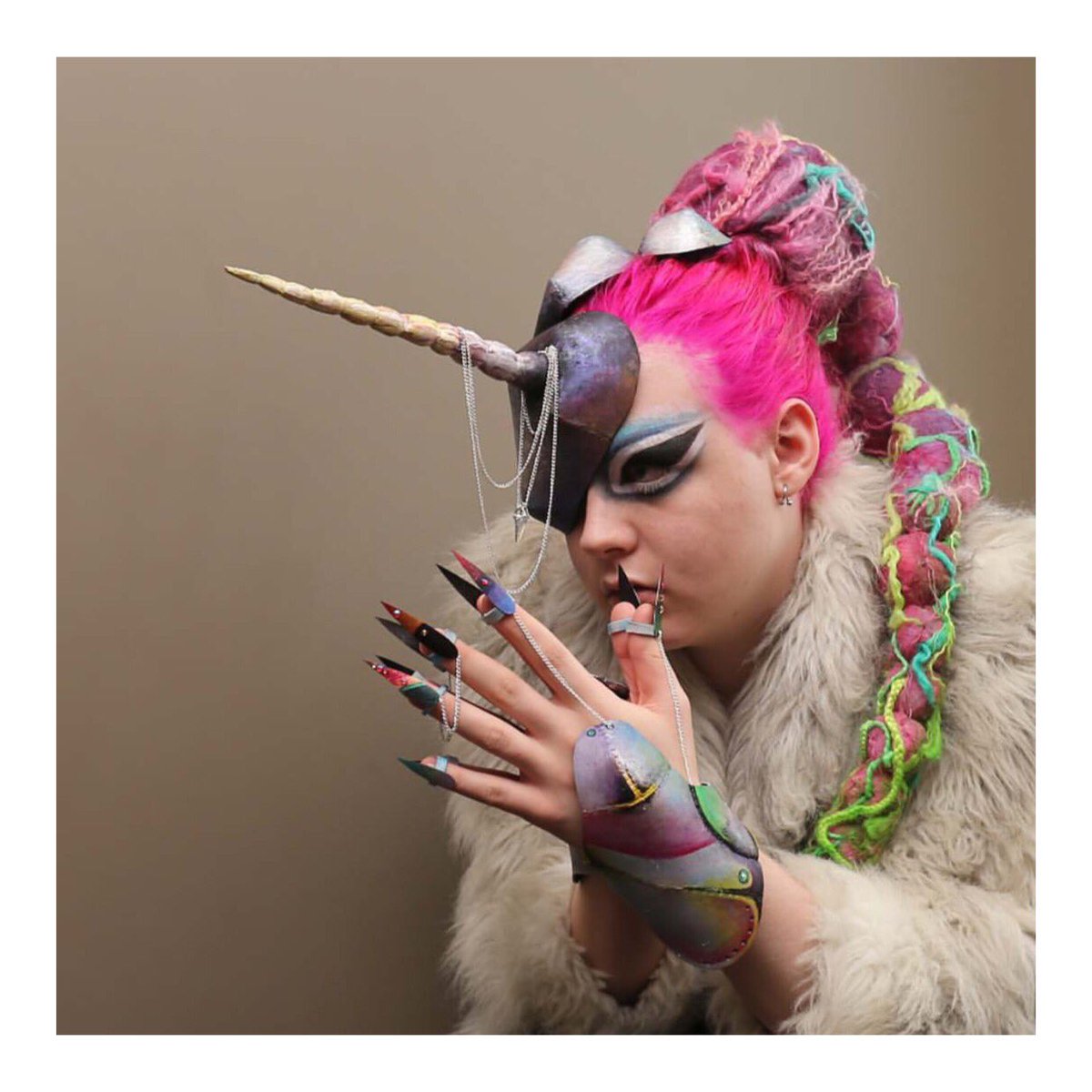 PlutoniumPaint's tweet photo. Wishing everyone a mystical &amp; magical #Halloween. Costume Design by Abohlin Designs. #PlutoniumPaint #SprayPaint #MadeInTheUSA #Unicorn https://t.co/SHv81XOcOs