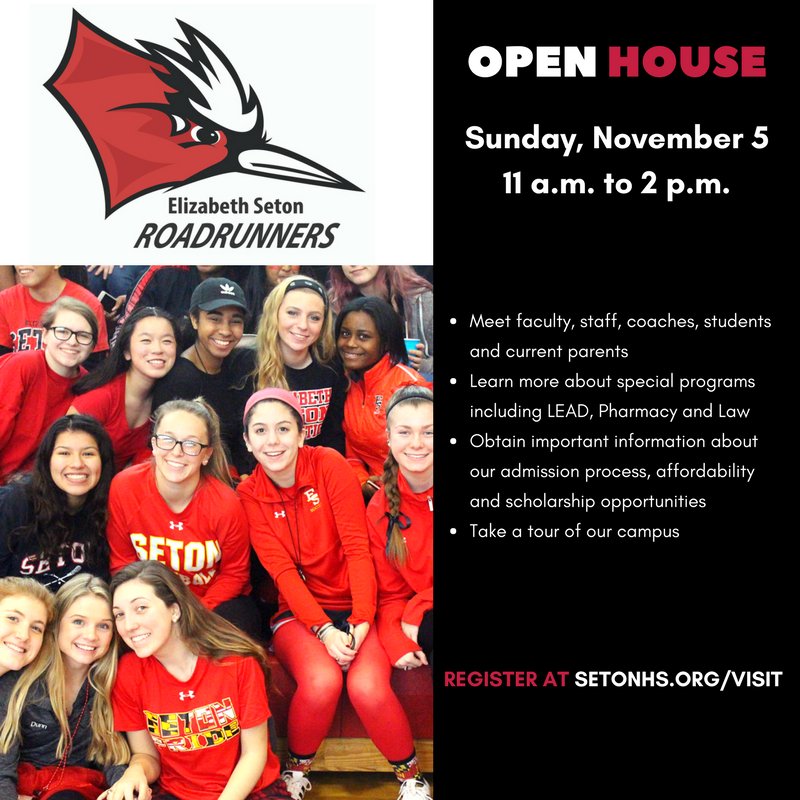 ElizabethSeton's tweet photo. Join us at our Fall Open House this Sunday, November 5th, from 11 a.m. to 2 p.m. Hope to see you there! #SETonSeton https://t.co/BANYOZUvZ8
