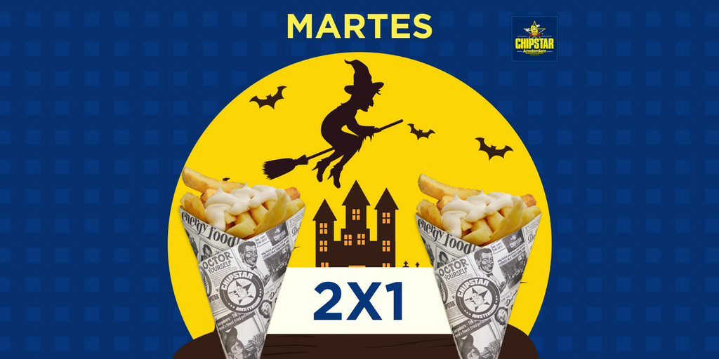 chipstar_espana's tweet photo. ¡Feliz Halloween🎃! Hoy Martes, tienes 2x1 en conos de patatas. ¿Qué prefieres bruja o vampiro? Hay conos para todos. https://t.co/DMSaXlztIz