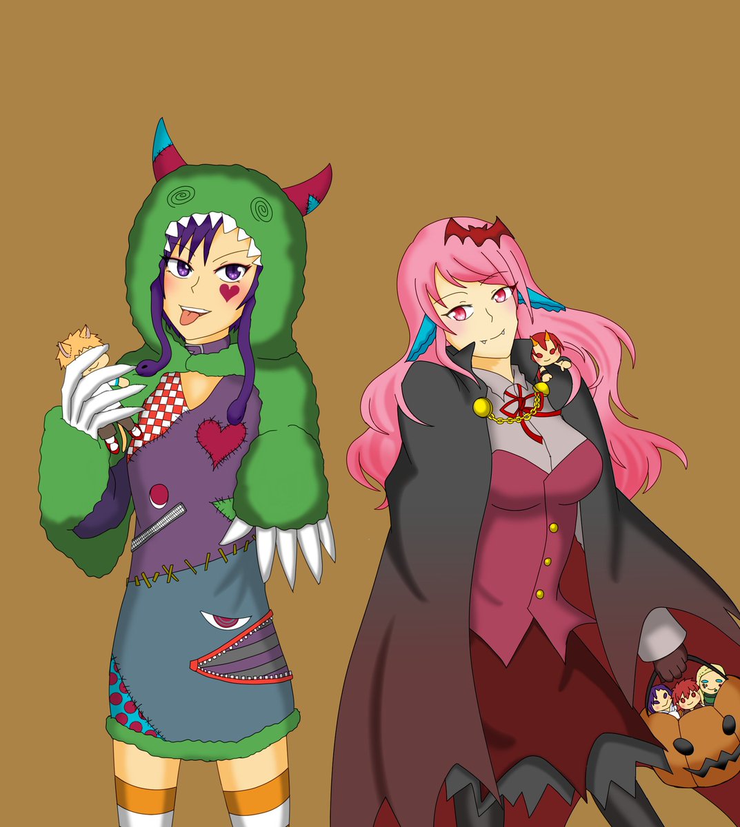 Noelxneol's tweet photo. ザンタとミーア　🎃HappyHalloween！🎃
#とある種族たちの交友記 https://t.co/5SkhPrzL4D