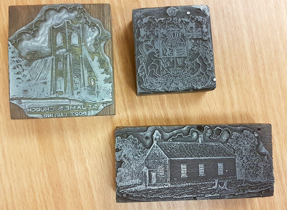SRSC_archives's tweet photo. Today staff are working with printing press plates from the Shingwauk Journal and Algoma Missionary News #archives #morethanpaper https://t.co/YMCFa2BuoX