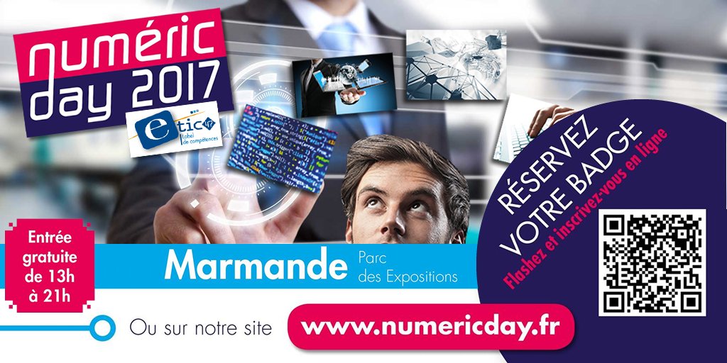 EmmanuelGuibert's tweet photo. #NumericDay | 5ème édition du Salon #Numerique Professionnel organisé par @eTIC47 23/11 au #ParcExpos à #Marmande > https://t.co/n6At9Qyxs7 https://t.co/fIA6H2Cjc5