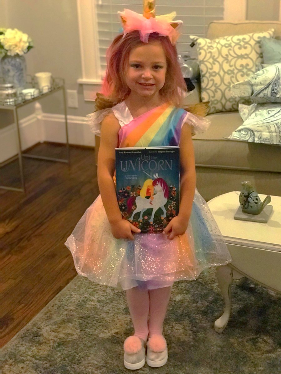 tracie_pittman's tweet photo. Meet Uni the Unicorn! Book Character Day!!  @hachienorthside @AvaPittman is so excited! https://t.co/luDBQ2MM7O