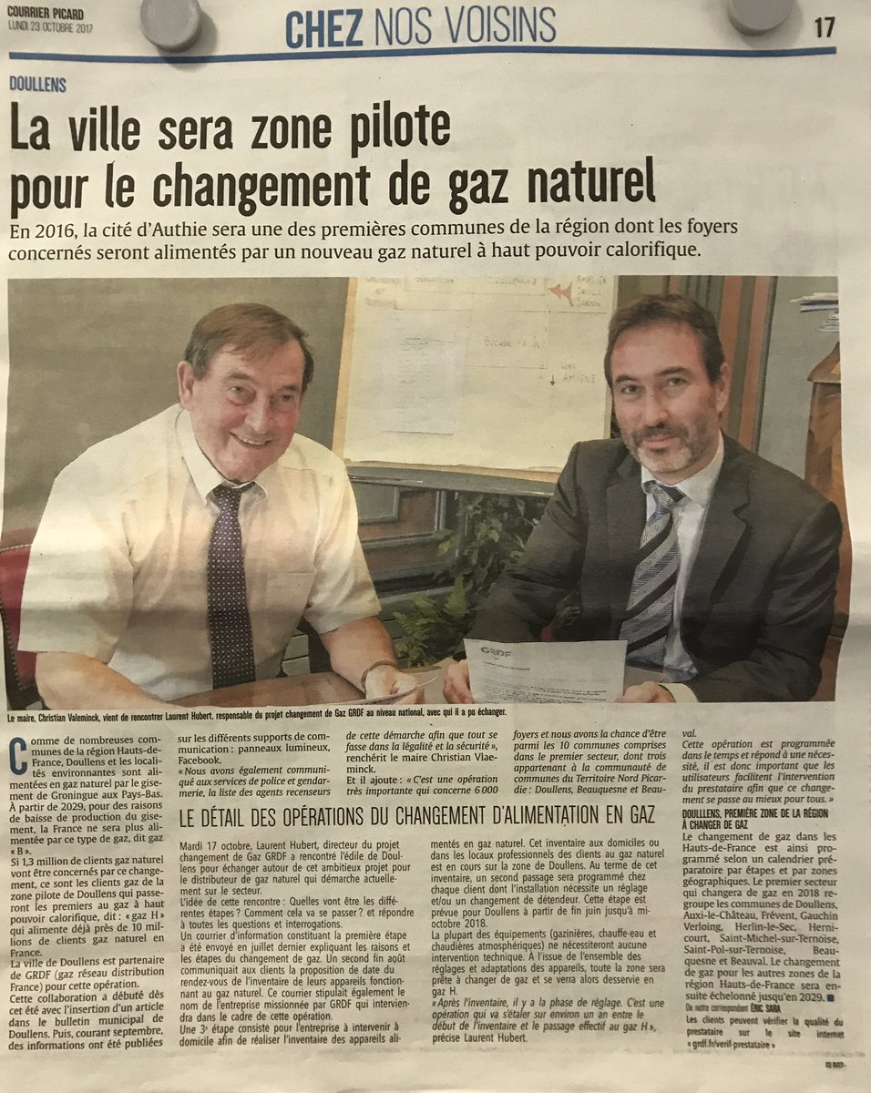 DeghouyValrie's tweet photo. #ChangementDeGaz @hautsdefrance - le pilote se déroule maintenant 🆕 - une pleine page dans le #CourrierPicard ! @HUBERT_Laurent9 @GRDF https://t.co/pOC85TeZKZ