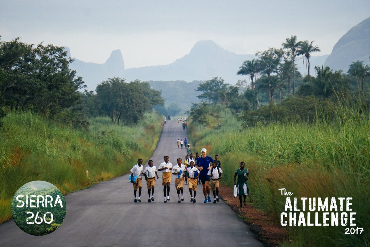 AltumConsulting's tweet photo. Sierra 260 have some supporters to cheer them on along the way. Another marathon down. The spectacular views come from the village Kamabai. https://t.co/xb7HexYyKu