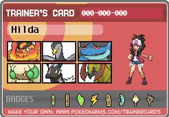 || Hilda’s Trainer card and team.