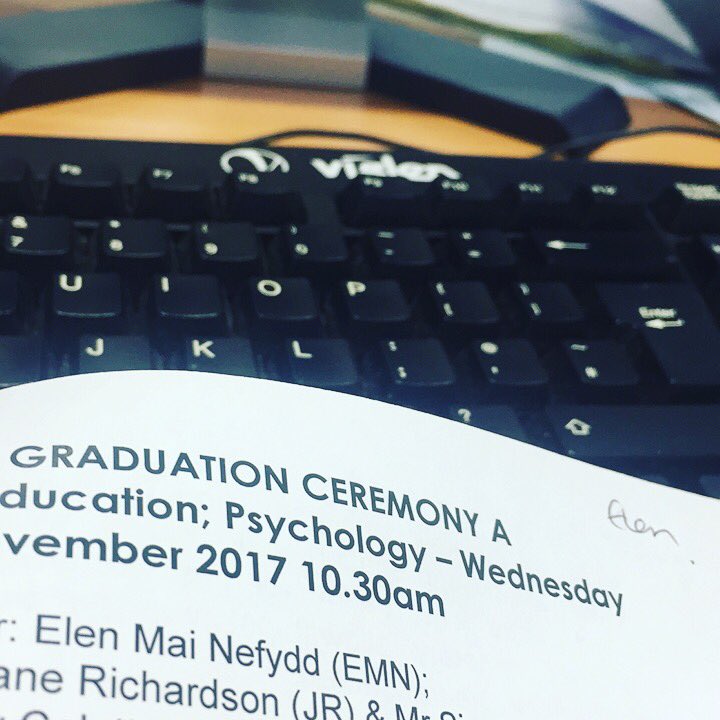 emnefydd's tweet photo. Rehearsing scripts in between lectures today in preparation for @GlyndwrUni graduation ceremonies #grad17 #graduation #glyndwr #orator https://t.co/MhIsQgiGi2