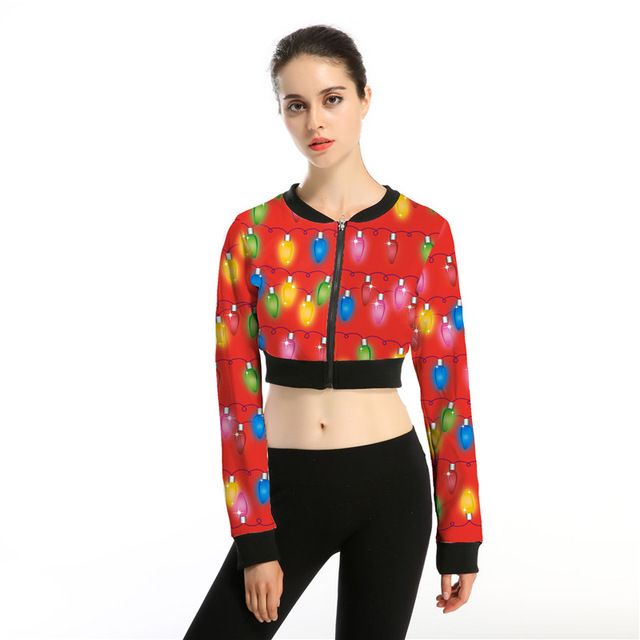 HappyJamboree's tweet photo. Christmas Lights Ugly Christmas Crop Top Jackets for Women https://t.co/JIilEvNmV7 https://t.co/VjwtOfomGW