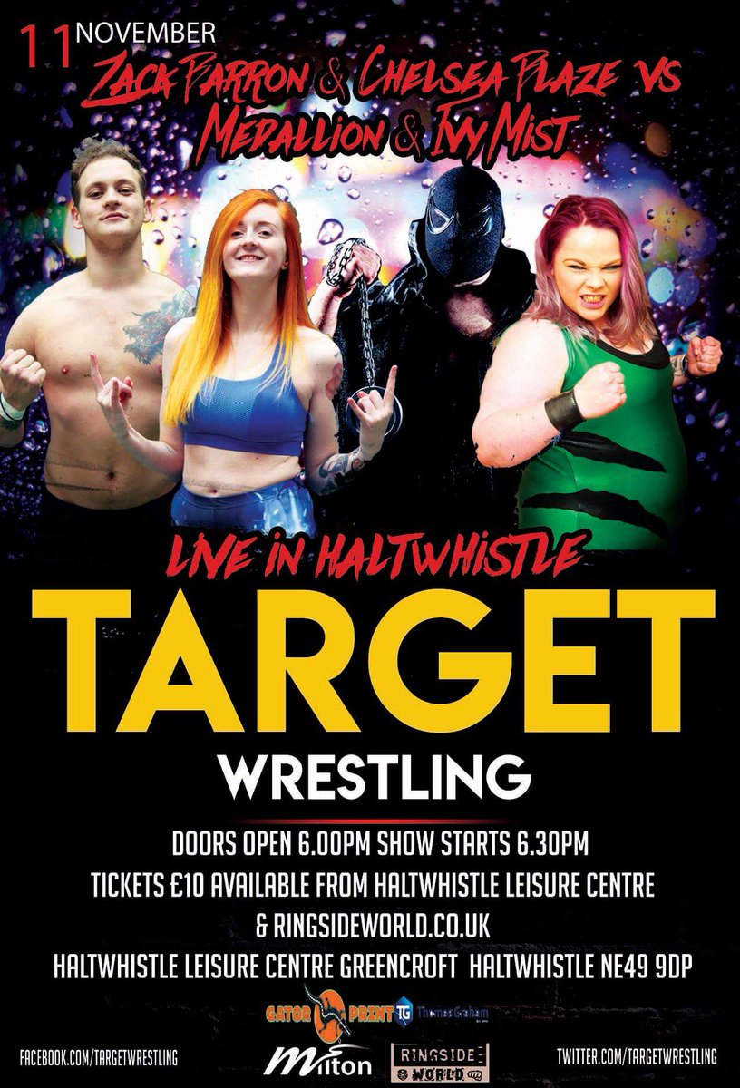 Targetwrestling's tweet photo. 11/11/17 - Inter-Gender Tag Tournament Semi Final - Zack Barron &amp; Chelsea Blaze v @RealMedallion &amp; Ivy Mist https://t.co/5cd3N4gvNI