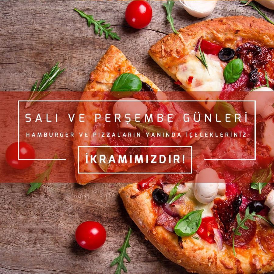 myroccafe's tweet photo. Hâla devam ediyor! Salı ve Perşembe günleri hamburger ve pizza siparişlerinizin yanındaki ilk içecekleriniz ikramımızdır...
#myroc #cafe https://t.co/US40WGN9n0