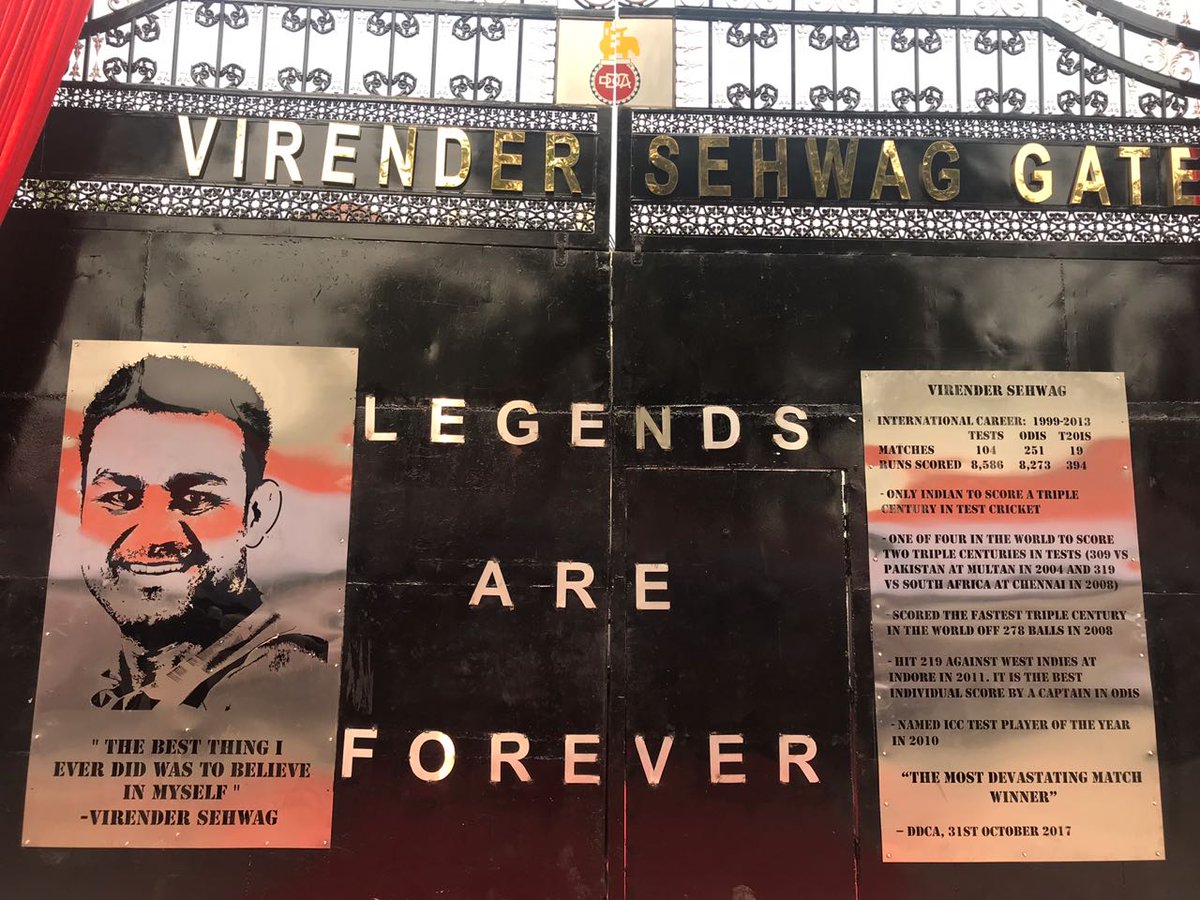 Vijay_Rules_Da's tweet photo. #DDCA has named #FerozShahKotla’s Gate No 2 named as #VirenderSehwag gate ❤️❤️❤️😎😎😍😘🤗 #ProudViruFan #Viruism🙏🙏👏👌 https://t.co/B5YHoQUjXN