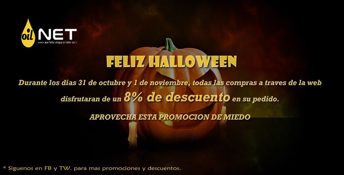 oilnetaceite's tweet photo. Olvidate de caramelos este halloween y llevate un superdescuento en todos los pedidos que hagas por nuestra web.#oilnet, #OFERTAS #Halloween https://t.co/uIKMS7Qd3X