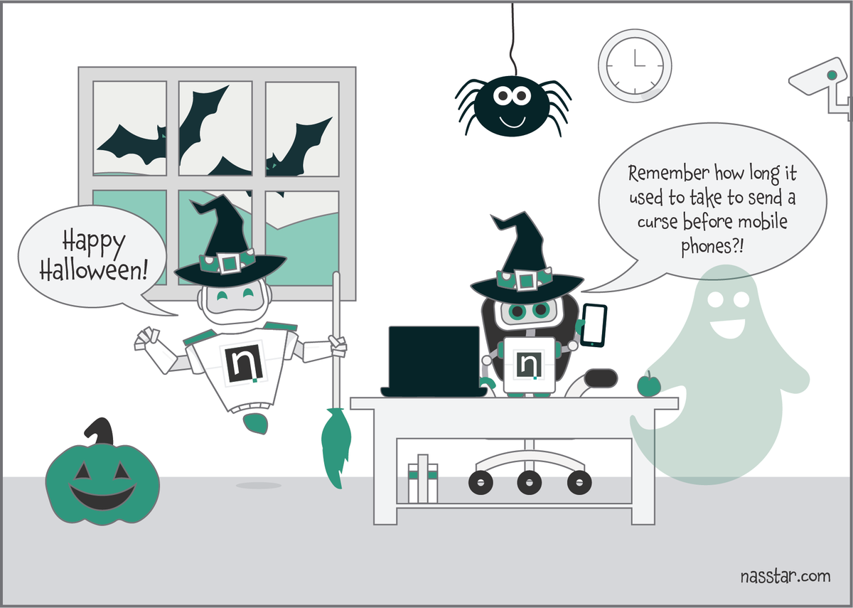 TheNassbot's tweet photo. Don’t let anyone put a spell on your software! Protect yourself against #Hacking! #HappyHalloween  #HappyHalloween2017 #security #phishing https://t.co/cMJa07rPfK