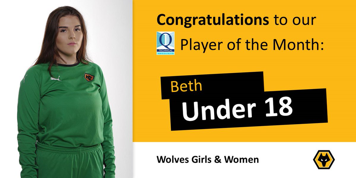 WolvesWomen's tweet photo. U18โs | @QTechServices
Player of the Month for October isโฆBeth! #welldonebeth https://t.co/5j3zuy5tKS