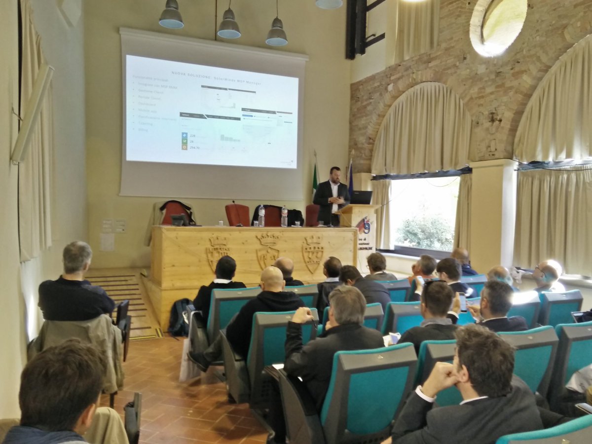 CipsInformatica's tweet photo. A Città di Castello è iniziata la #CIPSHalloweenCustomerConference con l'agenda più GDPR dell'anno! Matteo Brusco e le novità Solarwinds Msp https://t.co/VaN46RfhzE