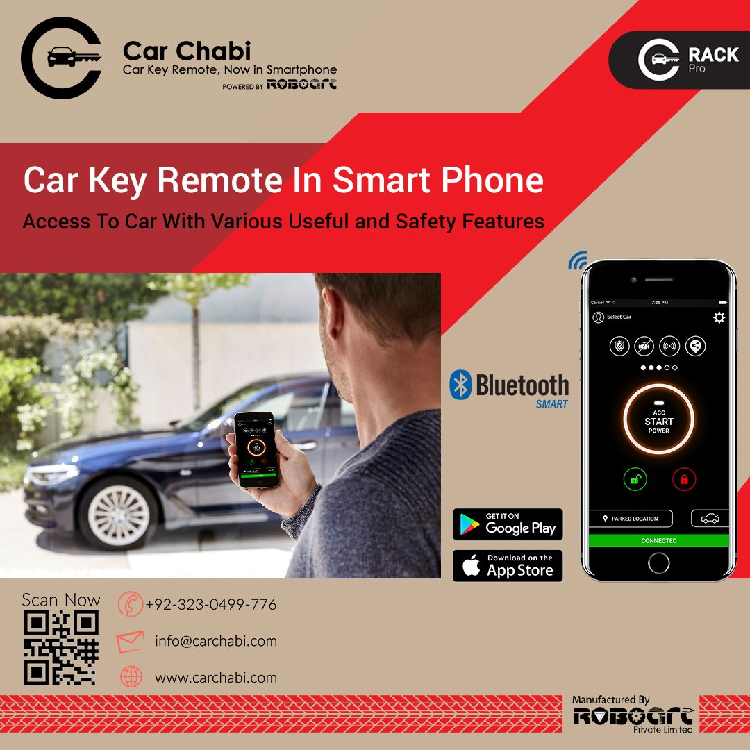 Car_Chabi's tweet photo. @Car_Chabi "RACK Pro" with its interesting and new features.
#rackpro #bluetoothsmart #carkeyremote #safety #roboart #enginekill #proximity https://t.co/pljnFrw1Ft