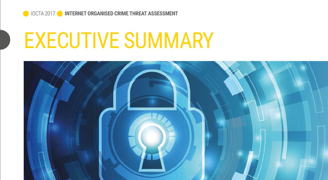 EC3Europol's tweet photo. In a rush? ⏲️Get a quick overview of the latest #cybercrime threats & trends in the #IOCTA17 executive summary: https://t.co/IGys7C3BBA https://t.co/ZD1mJSAilK