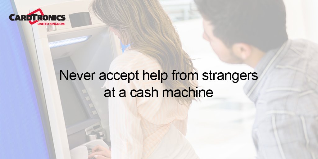 Cardtronics_UK's tweet photo. #ATMSafetyTip. If your #card gets stuck in an #ATM, do not leave it there. Report it immediately using your mobile phone. #ShieldYourPin https://t.co/zAhwtIyiEr