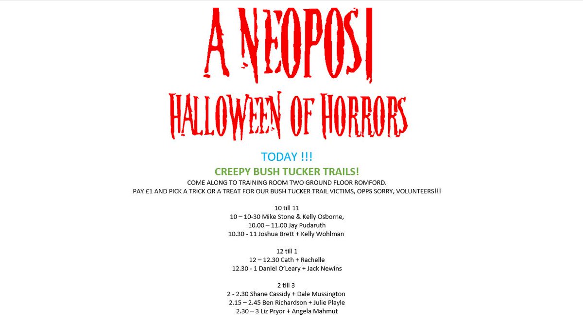 neoRobyn's tweet photo. Happy Halloween Neopeople! Enjoy the spook activities throughout the day! 👻🎃💀👿 https://t.co/xspMhkS3oc