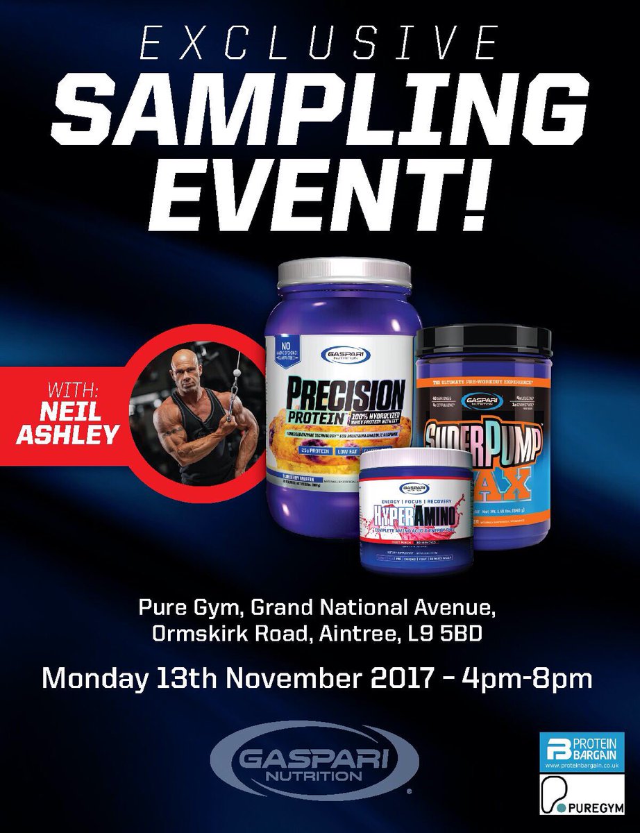 I'll be at Pure Gym Aintree, Liverpool on Monday 13th Nov 4pm-8pm sampling Gaspari products &amp; chatting training &amp; nutrition <a href="/GaspariUK/">Gaspari Nutrition UK</a> 👍🏼