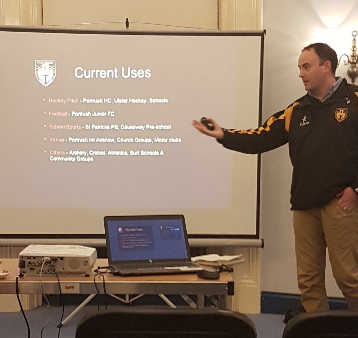 PortrushHC's tweet photo. Thanks to #Portrush Councillors from @CausewayCouncil for giving us the opportunity to present our vision for #community Sport in the Port https://t.co/y6rRlCd2b6