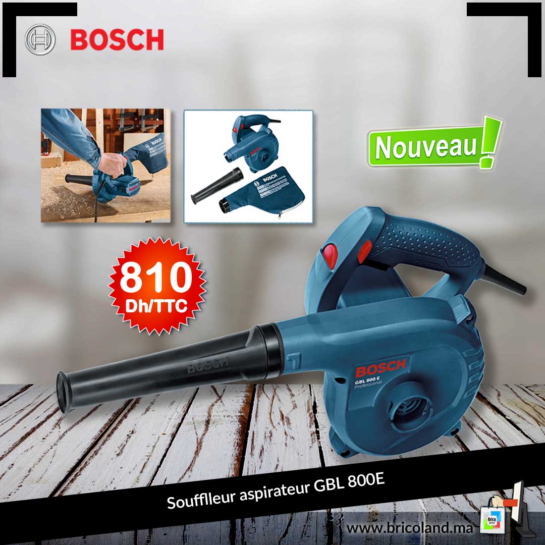 bricoland.ma Maroc on X: #Souffleur #Aspirateur GBL 800E Professionnel  Bosch pour souffler et aspirer des poussières Livraison offerte au #maroc  #Casablanca #Rabat  / X